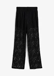 Pantaloni con elastico in vita e pizzo, bonprix