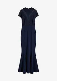 Abito lungo con pizzo e mesh, bonprix