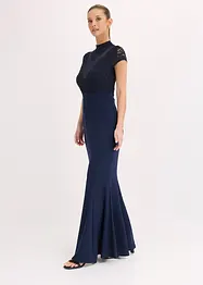 Abito lungo con pizzo e mesh, bonprix