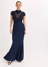 Abito lungo con pizzo e mesh, bonprix