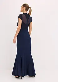 Abito lungo con pizzo e mesh, bonprix