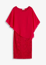 Abito in pizzo con mantella in chiffon fine, bonprix