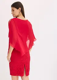 Abito in pizzo con mantella in chiffon fine, bonprix