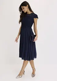 Abito midi in delicato tulle con pizzo, bonprix