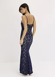 Abito di pizzo con spalline e fascetta in satin, bonprix