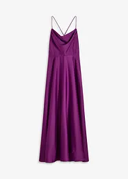 Abito in satin operato con spalline, bonprix