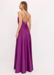 Abito in satin operato con spalline, bonprix
