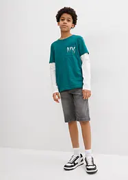 Bermuda di jeans elasticizzati regular fit, bonprix