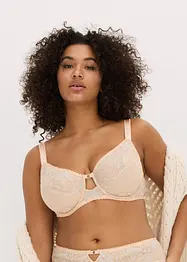 Reggiseno minimizer con ferretto e pizzo oglitterato bicolore, bonprix