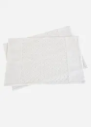 Tovagliette americane in cotone biologico con ricami (pacco da 2), bonprix