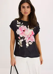 Maglia con inserto in satin, bonprix