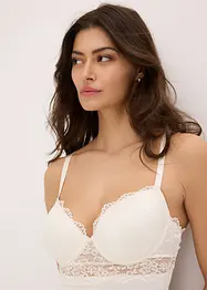 Canotta con reggiseno integrato in microfibra liscia, bonprix