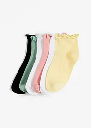 Calzini corti con orlo ondulato e cotone biologico (pacco da 6 paia), bonprix