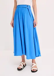 Gonna in twill con tessuto fluente misto viscosa, bonprix