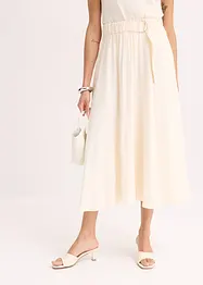 Gonna in twill con tessuto fluente misto viscosa, bonprix