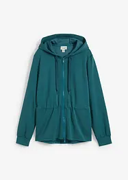 Felpa con zip, cappuccio ed elastico, bonprix