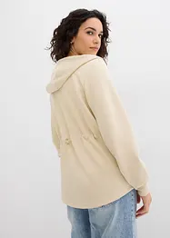 Felpa con zip, cappuccio ed elastico, bonprix