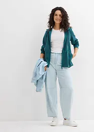 Felpa con zip, cappuccio ed elastico, bonprix