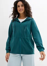 Felpa con zip, cappuccio ed elastico, bonprix