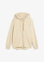Felpa con zip, cappuccio ed elastico, bonprix