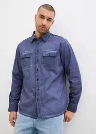Camicia a maniche lunghe in puro cotone effetto lavato, bonprix