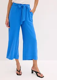 Pantaloni culotte con elastico in vita e risvolto, bonprix