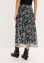 Gonna plissettata in jersey e mesh, bonprix