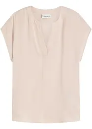 Blusa casual a maniche corte con spalle scese in satin, bonprix