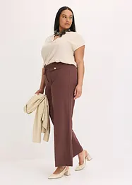 Blusa casual a maniche corte con spalle scese in satin, bonprix
