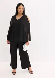 Tuta elegante con mantella e decorazione in strass, bonprix