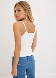 Top con spalline sottili e dettaglio gioiello, bonprix