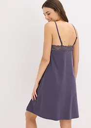 Camicia da notte con spalline sottili e pizzo, bonprix