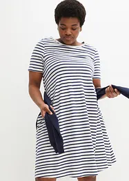 Abito di jersey al ginocchio in filato fiammato di cotone con tasche, bonprix