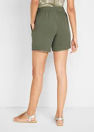 Shorts in jersey con cinta comoda e pizzo in misto viscosa, bonprix