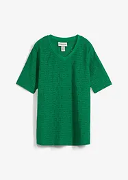 Maglia in crêpe con ricami traforati, bonprix