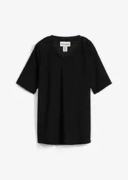 Maglia in crêpe con ricami traforati, bonprix