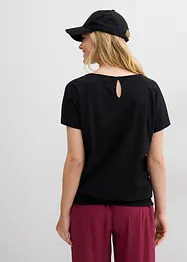Maglia in filato fiammato di cotone biologico con fascia smock, bonprix