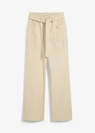 Pantaloni cropped con cinta comoda in puro cotone, bonprix