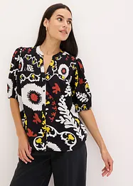 Camicetta a maniche corte con dettaglio smock in viscosa fluente, bonprix
