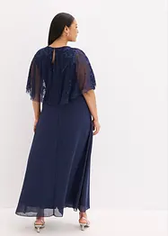Abito lungo di chiffon con ricamo floreale, bonprix