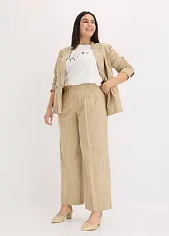 Pantaloni con pinces in misto lino, bonprix