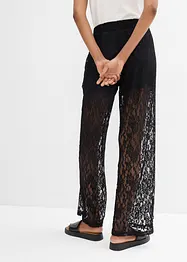 Pantaloni con elastico in vita e pizzo, bonprix