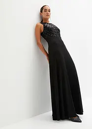 Abito lungo con ricamo e paillettes, bonprix