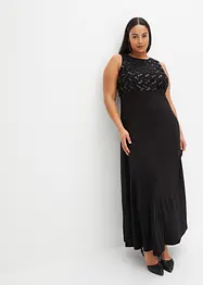Abito lungo con ricamo e paillettes, bonprix