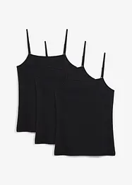 Top con spalline sottili e cotone biologico (pacco da 3), bonprix