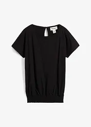 Maglia in filato fiammato di cotone biologico con fascia smock, bonprix