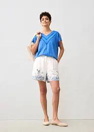 Maglia in puro lino con pizzo, bonprix