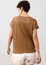 Maglia in puro lino con pizzo, bonprix