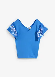 Top in maglia di misto seta con maniche di chiffon, bonprix