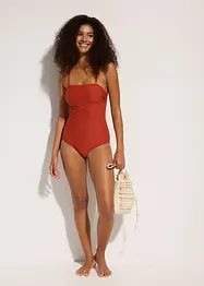 Costume intero in tessuto operato con effetto modellante medio, bonprix